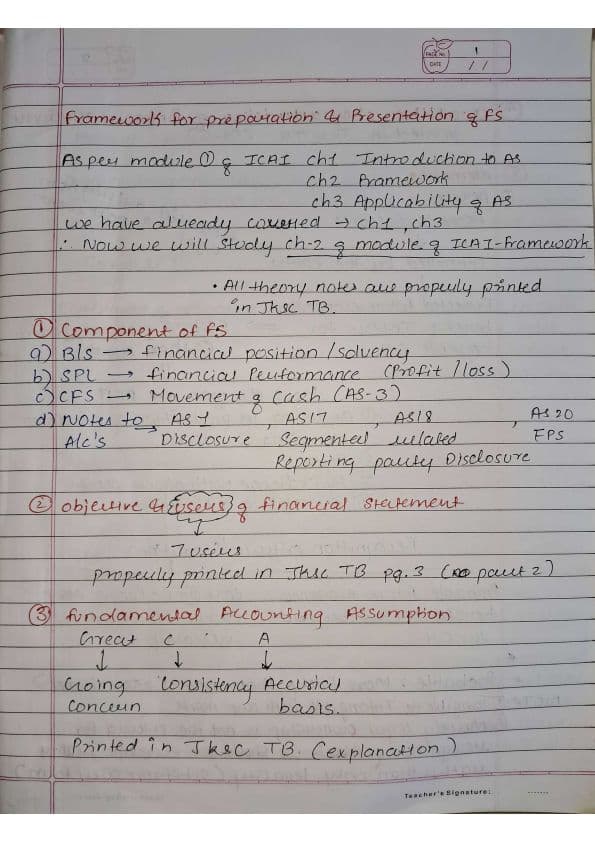 First page of AS Notes Part 1