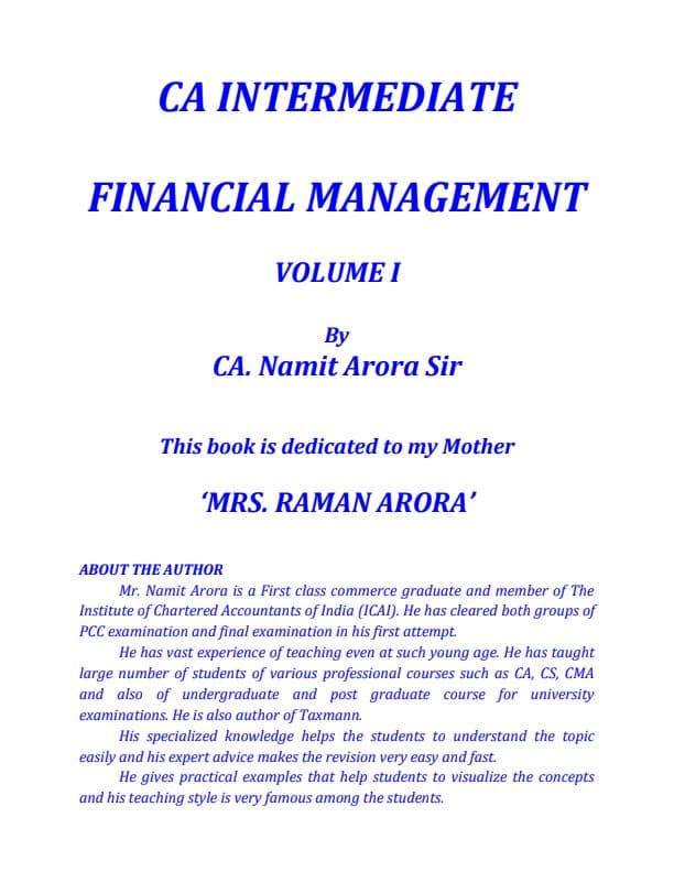 First page of FM Detailed Notes alongwith Chart