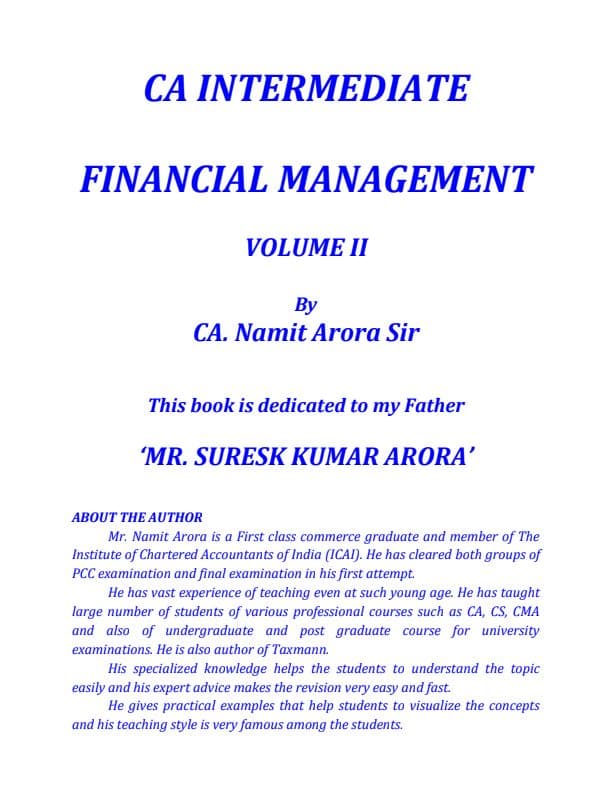 First page of FM Volume-2 of Detailed Notes alongwith Chart