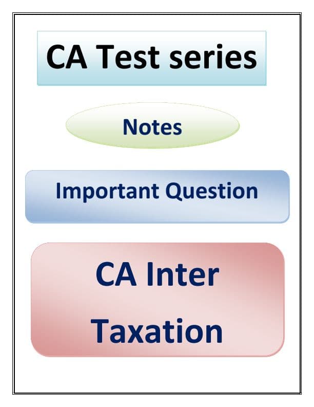 First page of Important Questions of CA Intermediate Taxation