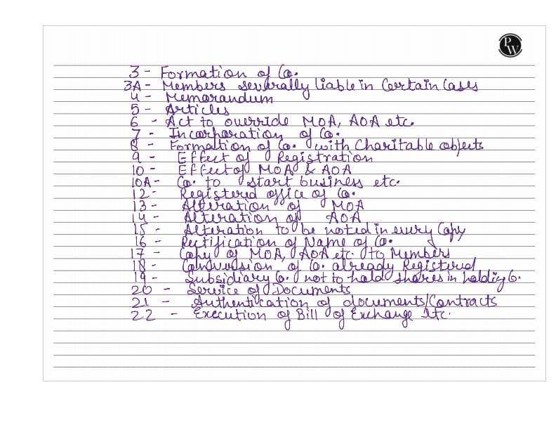 First page of Hand written notes of Incorporation by Gurpreet Singh sir at physics wallah