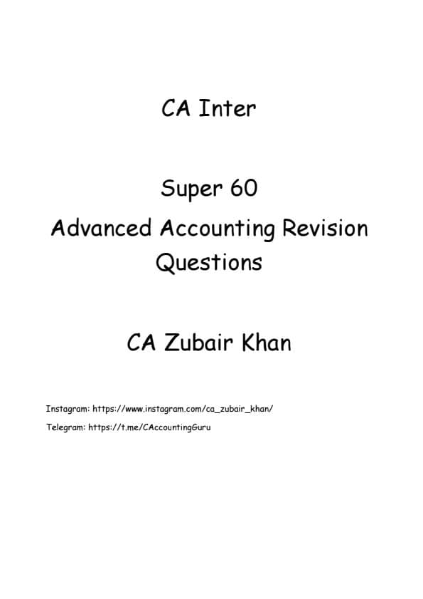 First page of Super 60 Questions for Advanced Accounting