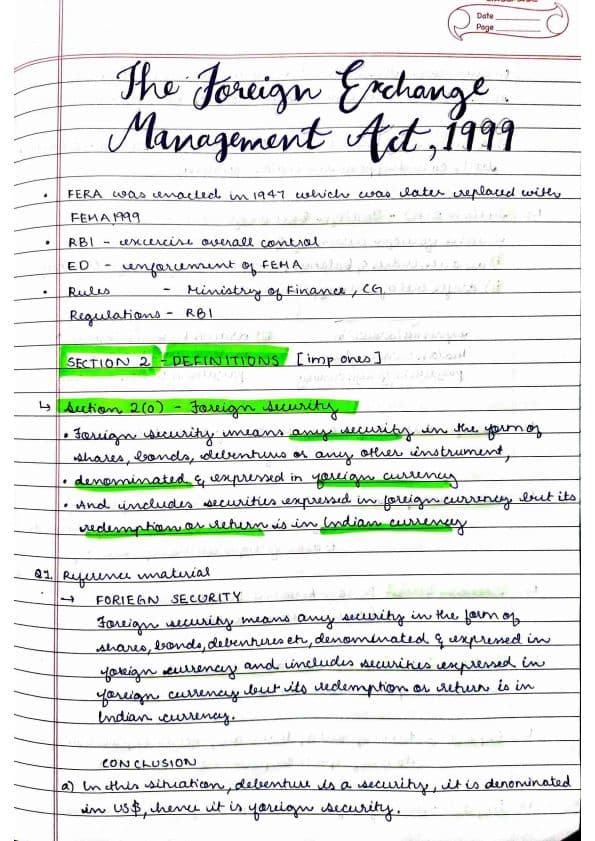 First page of FEMA notes