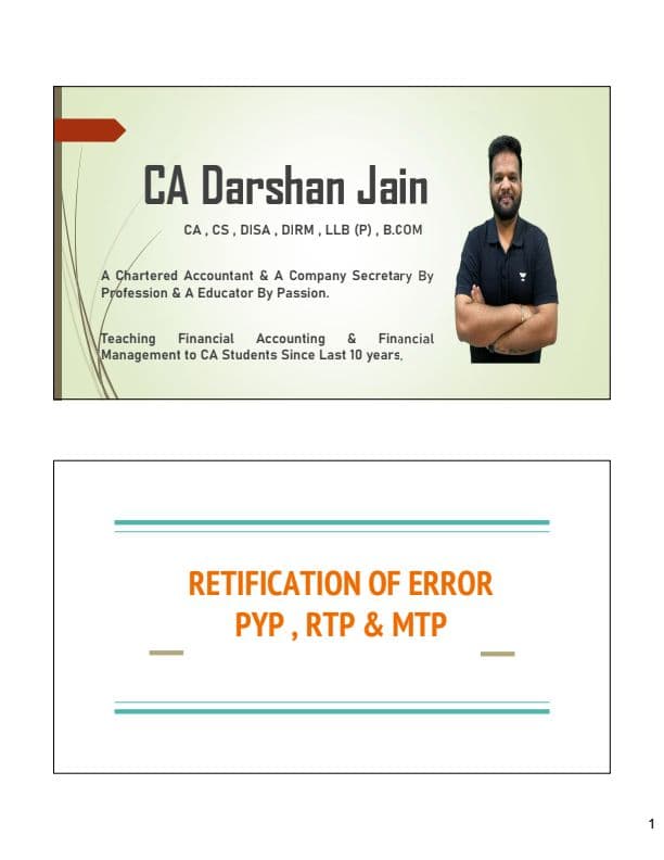First page of Accounts - All chapters PYQs MTPs RTPs at one place (Chapterwise) (BY- CA Darshan Jain Sir) Best for practice.