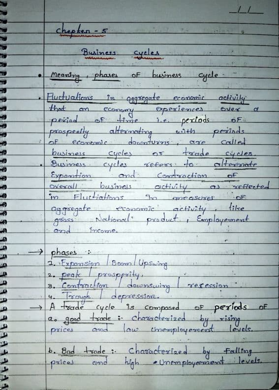 First page of Chepter 5 economics Handwritten notes, summary notes This chepter is very easy.
