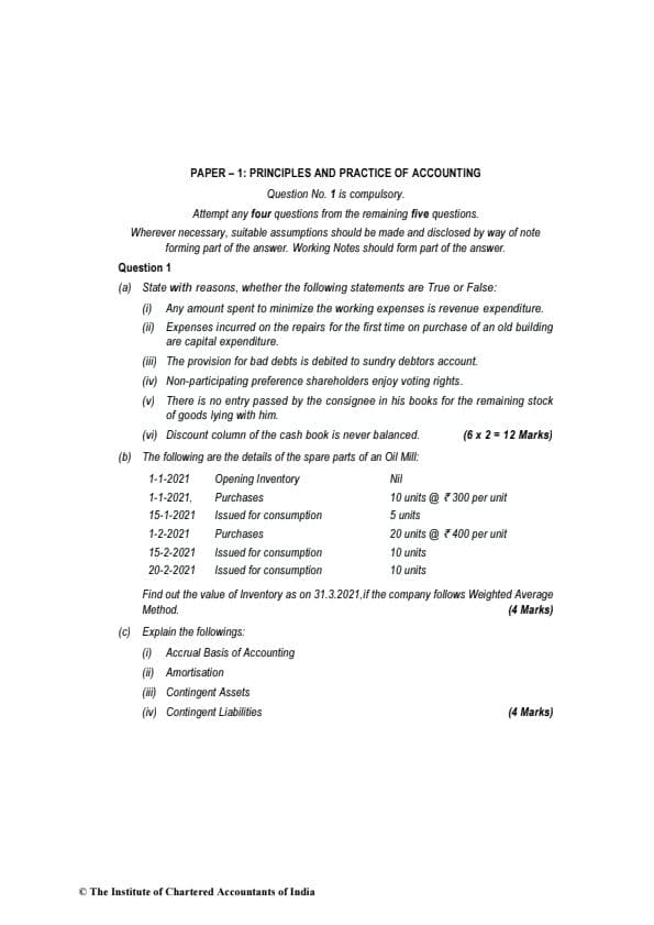 First page of PYQ