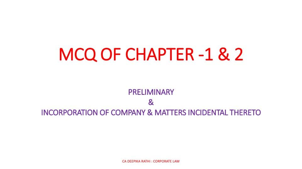 First page of LAW MCQ BY CA DEEPIKA RATHI MAM