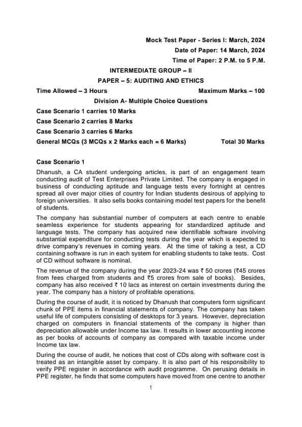 First page of Inter AUDIT MTP may 2024