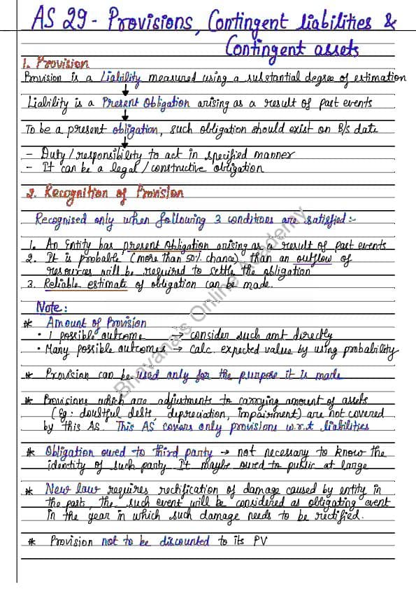 First page of Unit 2: AS 29 Provisions, Contingent Liabilities and Contingent Assets