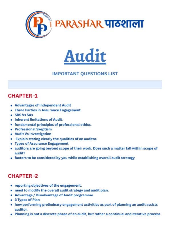 First page of MUST DO LIST FOR AUDIT MAY 2024(LESS THAN 100 QUESTIONS)