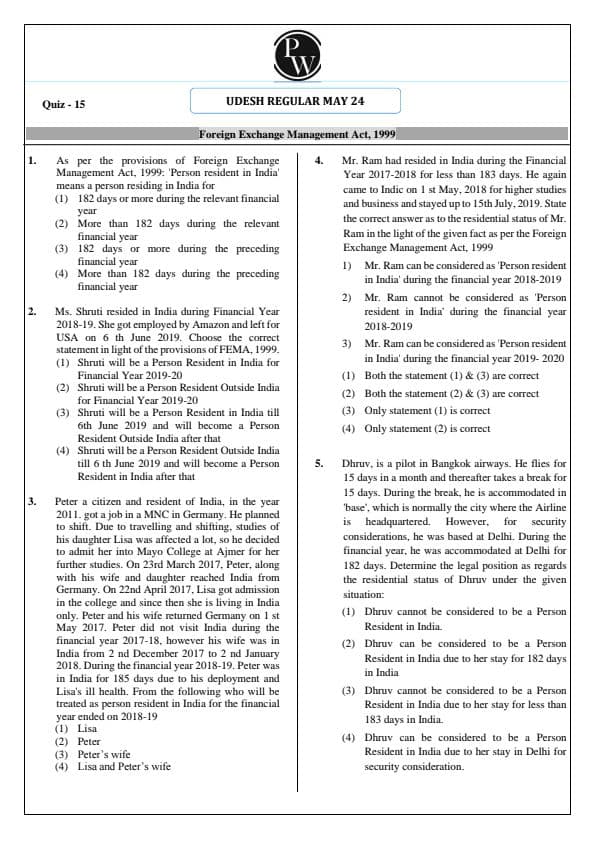 First page of Fema act mcq