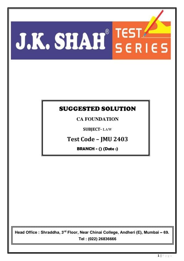 First page of Law ICA unit 4 5 6 Answer