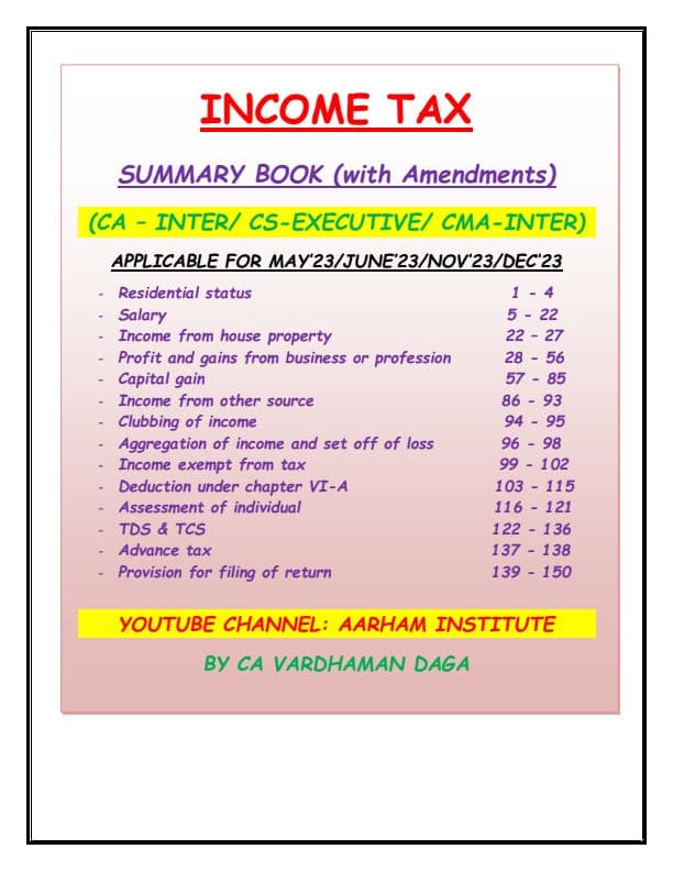 First page of INTER TAX SUMMARY BOOK FOR MAY 24