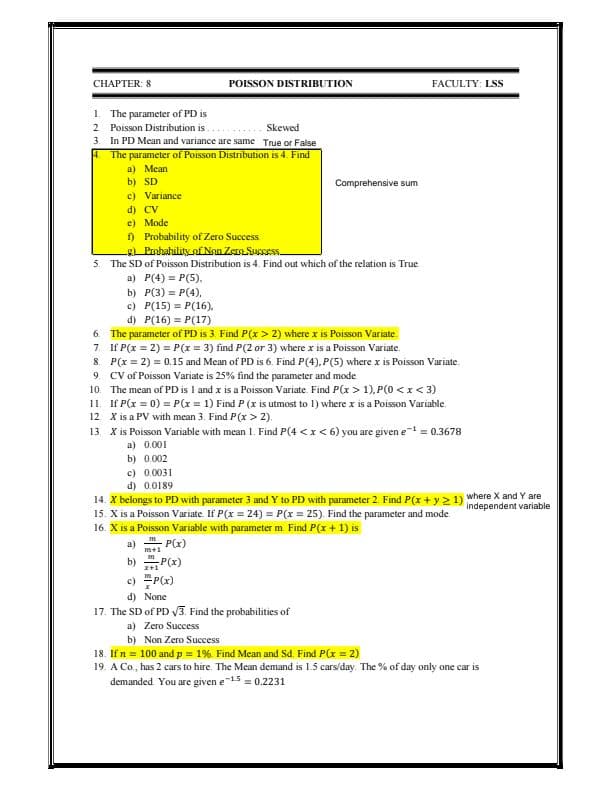 First page of Business maths