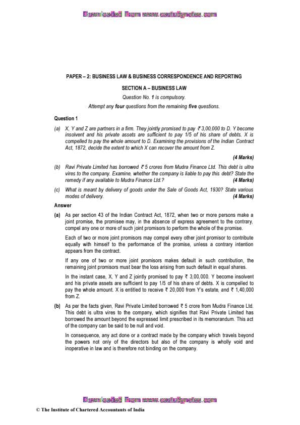First page of May 2018 answers pdf past year paper 📜 BUSINESS LAW