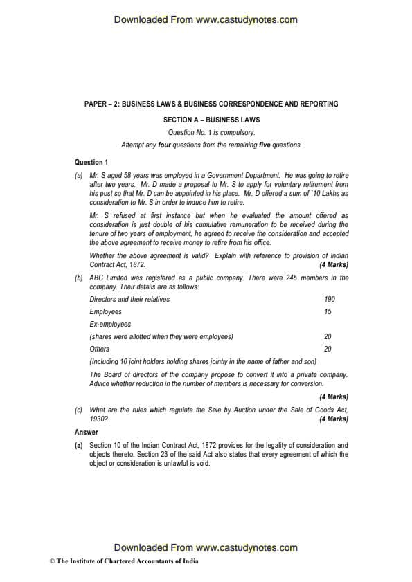 First page of Jan 2021 past year paper law answers