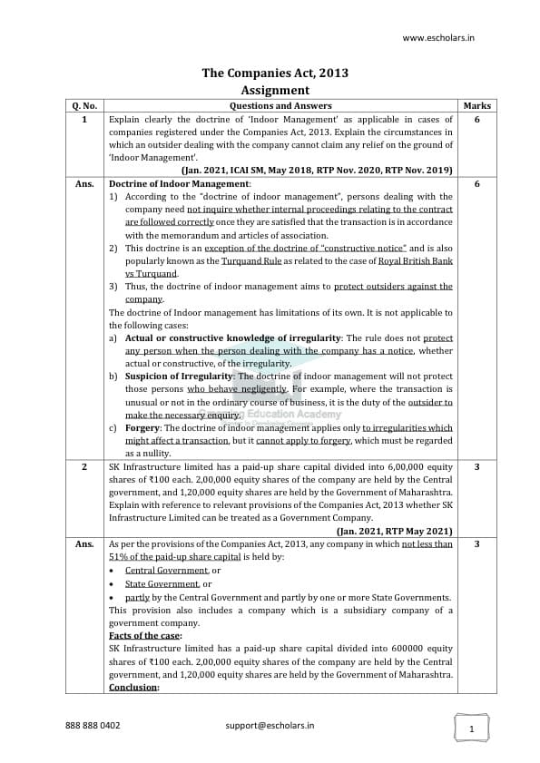 First page of THE COMPNIES ACT,2013