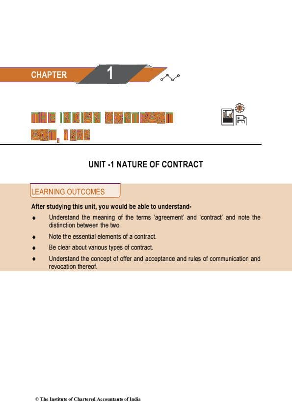 First page of Indian contact act,1872