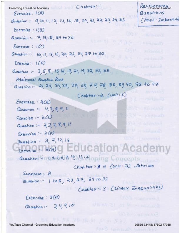 First page of Grooming education academy maths imp