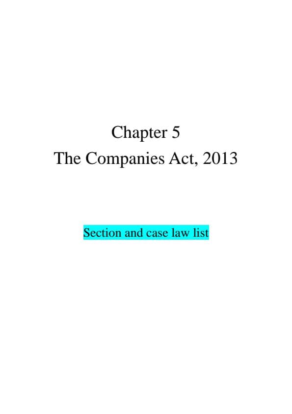 First page of Section and case law list 💯✅