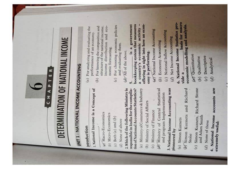 First page of national income practice questions