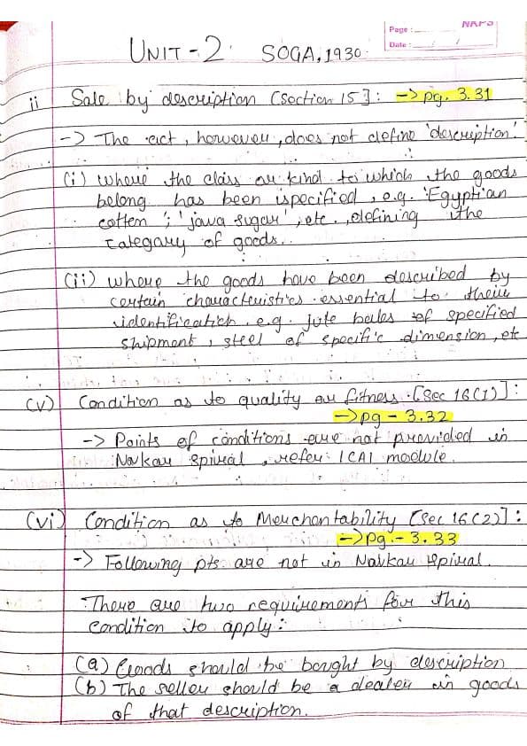 First page of Law soga notes