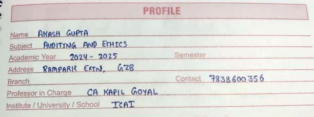 First page of Audit SA's Handmade Charts By Kapil Goyal Sir (Only SA's) And Written By Aakash Gupta