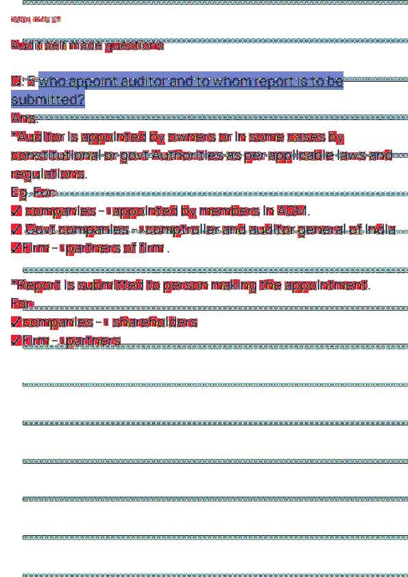 First page of Audit Self study question notes Q.5