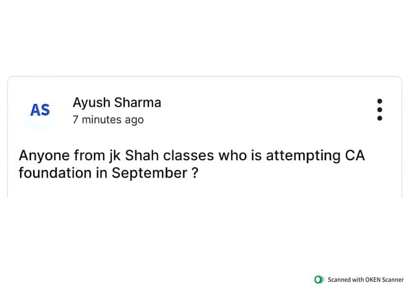 First page of Any one from jk shah classes who is attempting ca foundation in September?( first attempt)