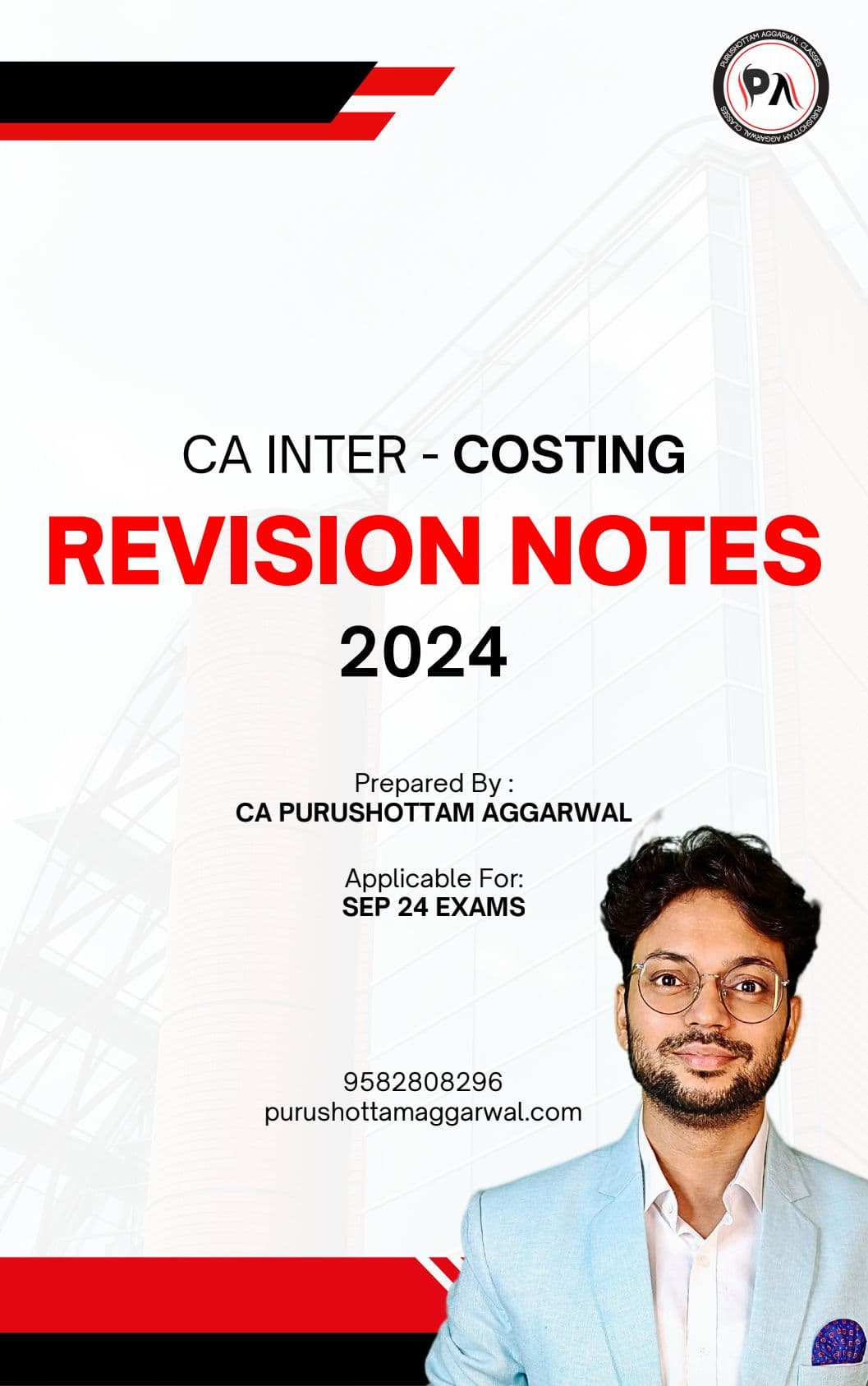 First page of Costing revision notes by CA Purushottam Aggarwal Sir