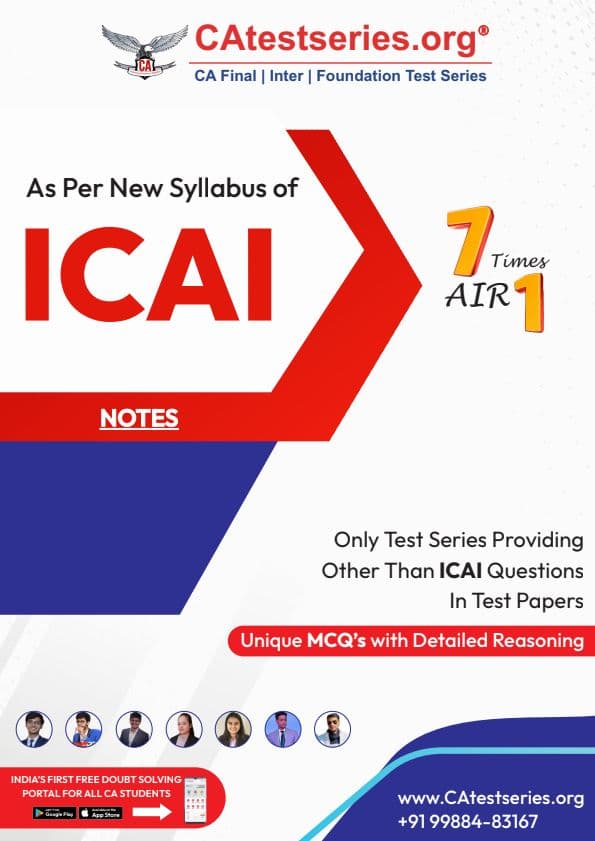 First page of Taxation 100 question-answers by CA test series