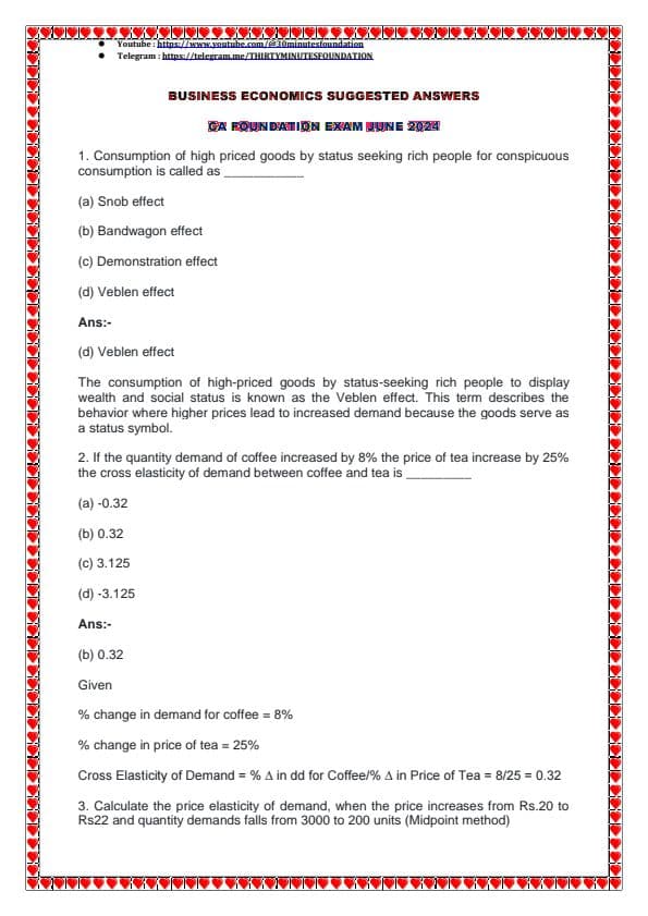 First page of June 24 Economics Suggested Answers