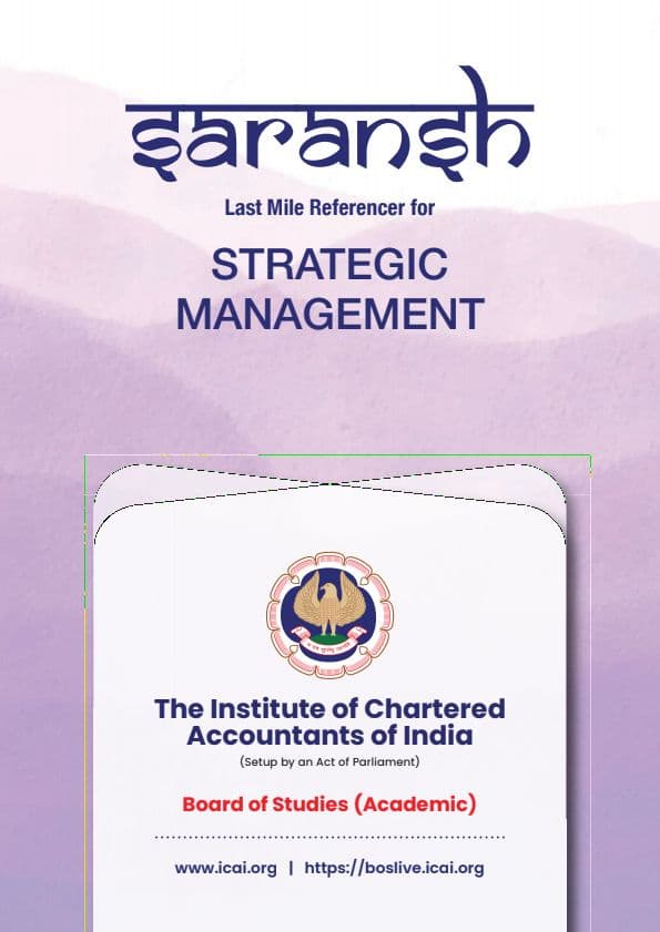 First page of Saransh of strategic management by ICAI