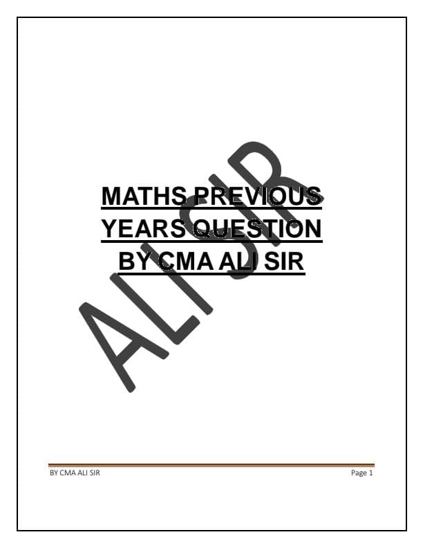 First page of Maths scanner