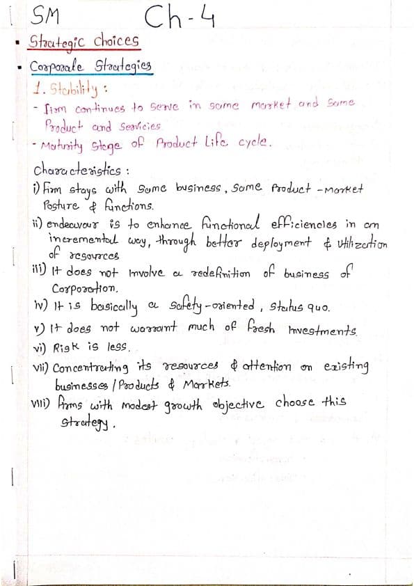 First page of Ch 4 strategic choices