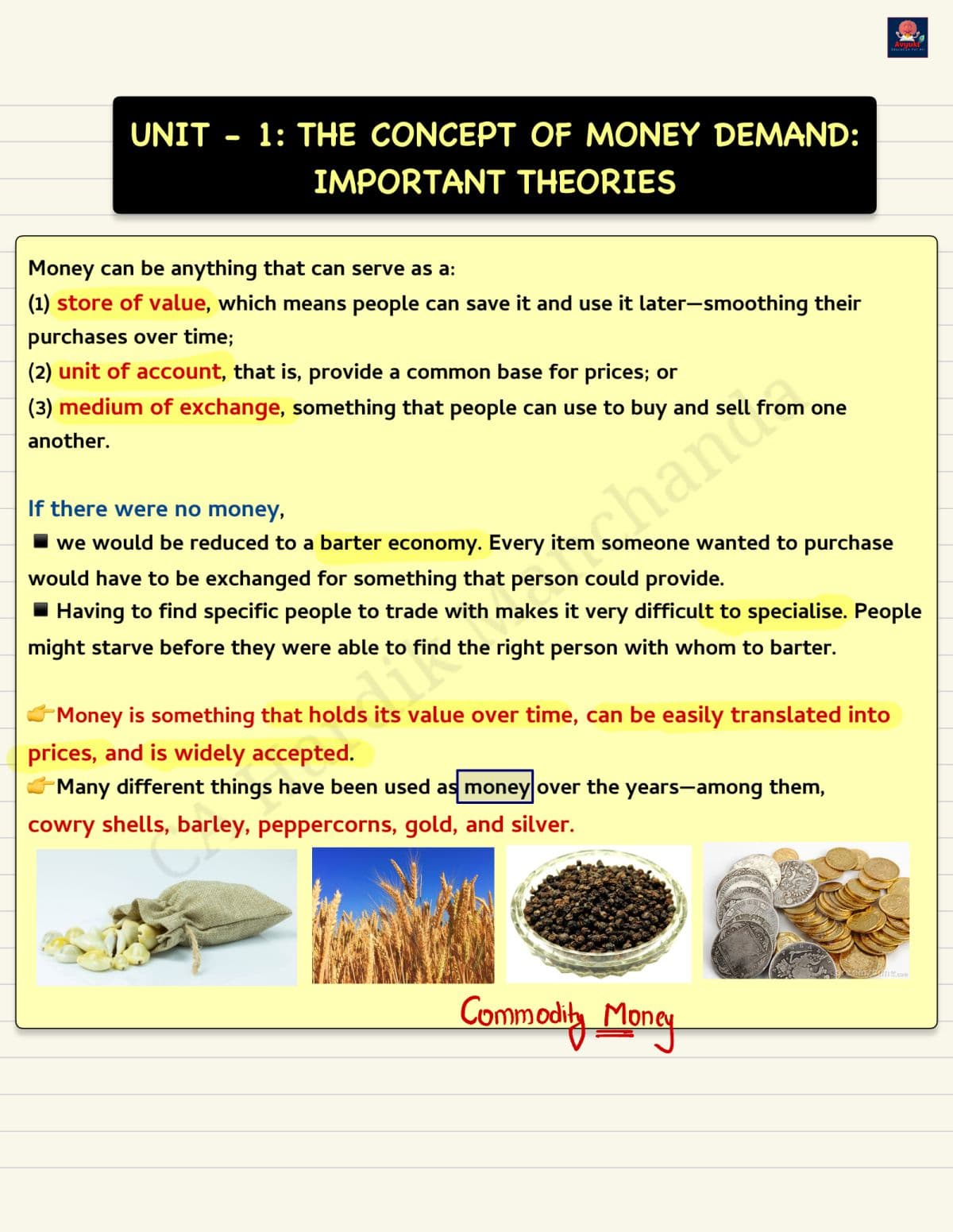 First page of Eco Ch.8 Unit.1 By CA Hardik Manchanda