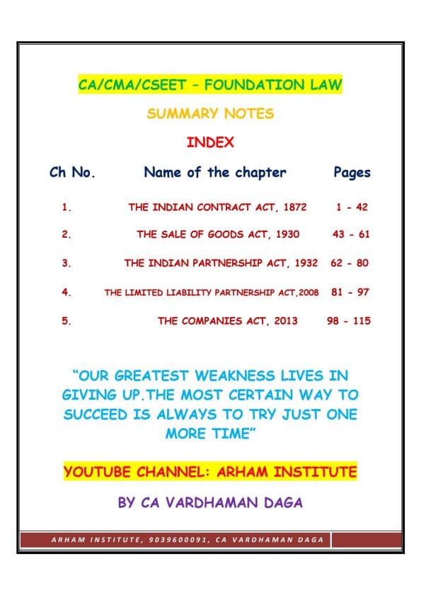 First page of LAW NOTES COLORFUL PDF.