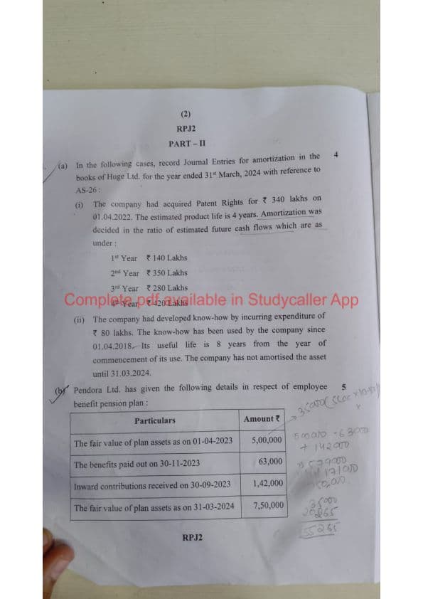 First page of CA INTER SEP24 ADV ACCOUNT QUESTION PAPER