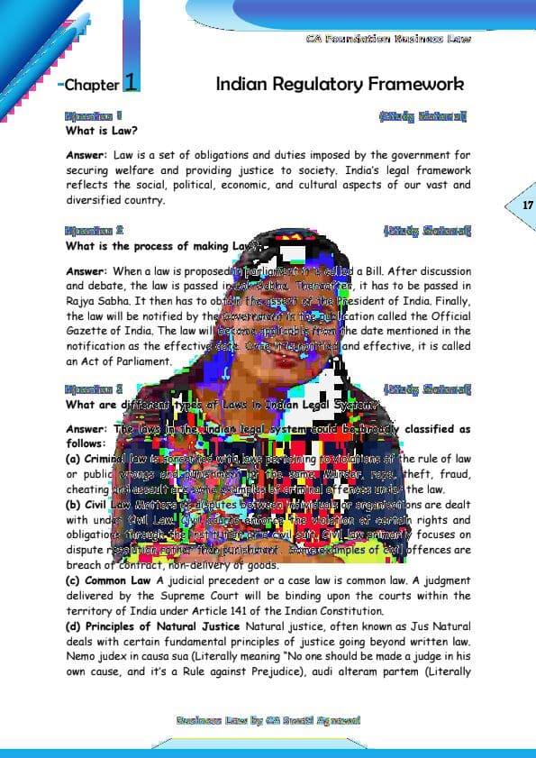 First page of Case study of law chapter wise pyq,mtp,RTP, study material questions