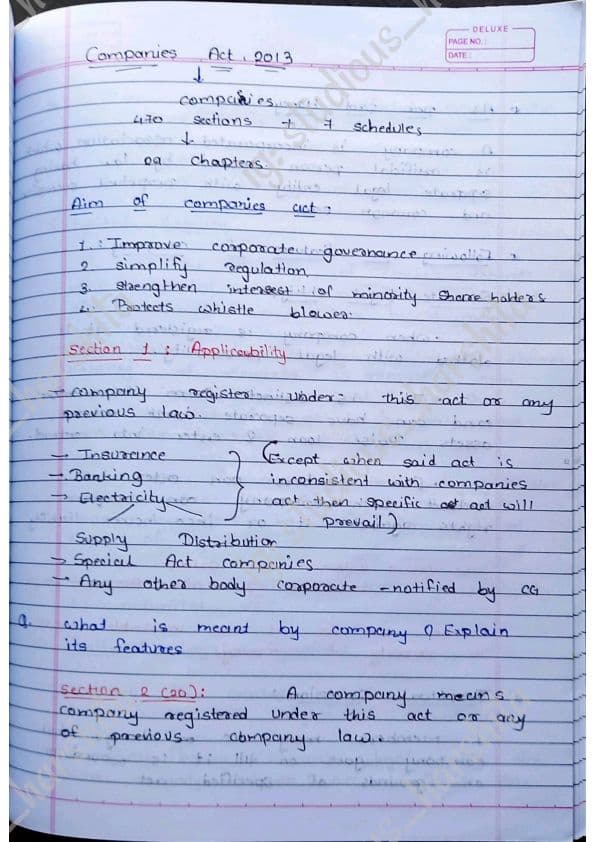 First page of Companies act