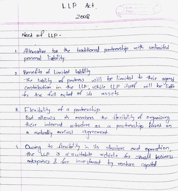 First page of LLP Act