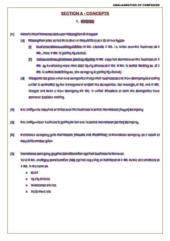 First page of Amalgamation Notes by CA JAI CHAWLA Sir.