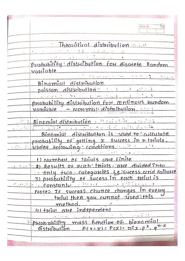 First page of Theoretical distribution