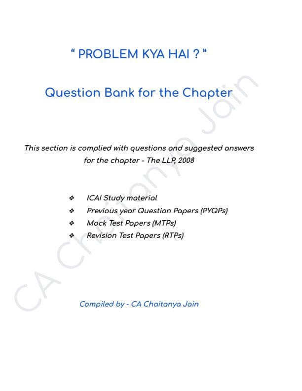 First page of QUESTION BANK GIVEN BY CJ SIR