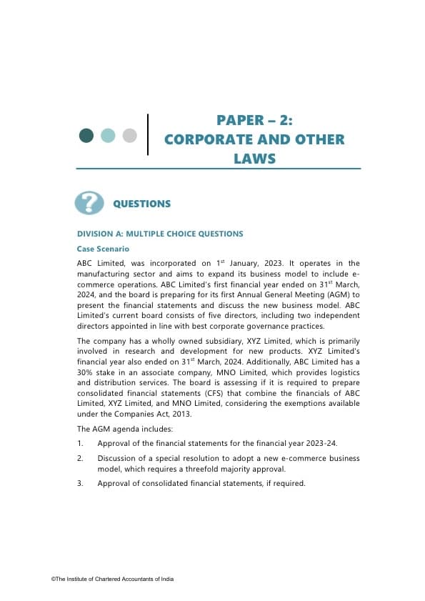 First page of Law RTP JAN 25 CA INTER follow me for more update