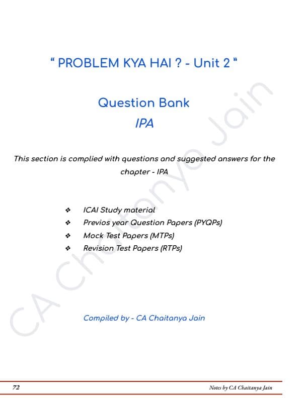 First page of IPA PRACTICE QUESTION GIVEN BY CJ SIR