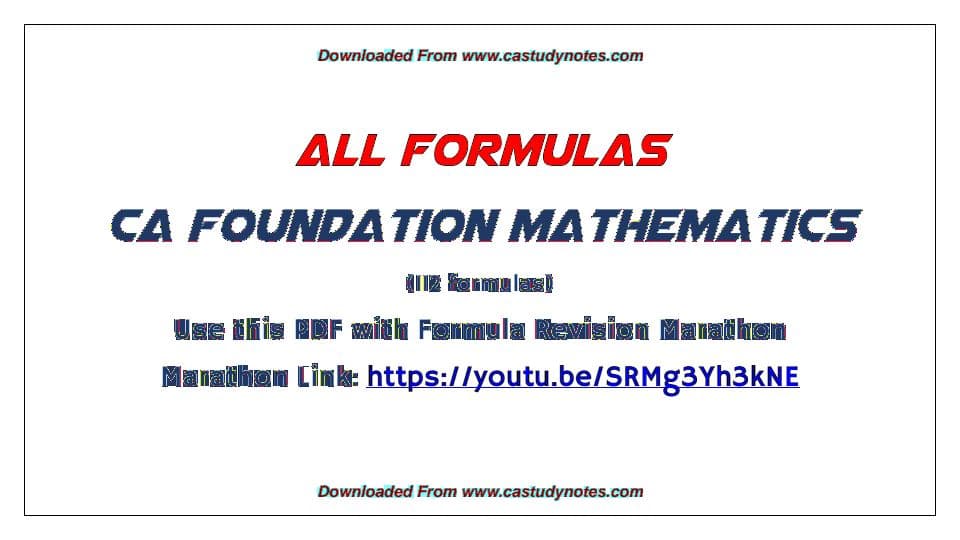 First page of Quantitative aptitude all formulas
