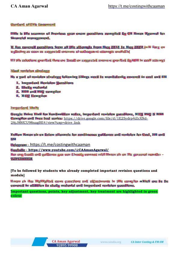 First page of FM Chapterwise PYQ Till May 24