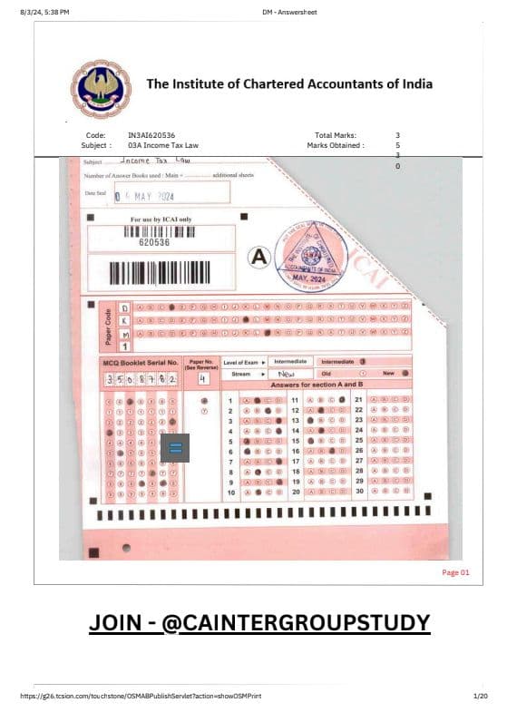 First page of Taxation Paper Certified Copies AIR 2