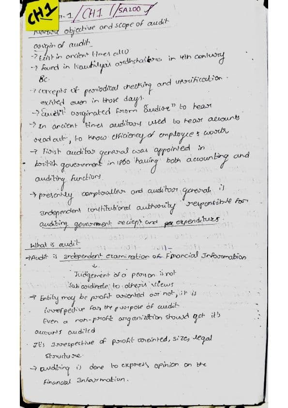 First page of Audit ch1 detailed notes